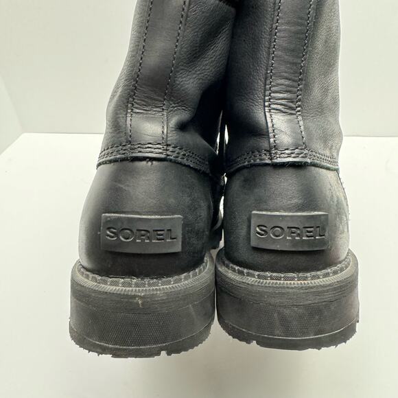 Sorel Men\'s Mad Brick Six Black Leather Waterproof Lace Up Combat Boots main image 4